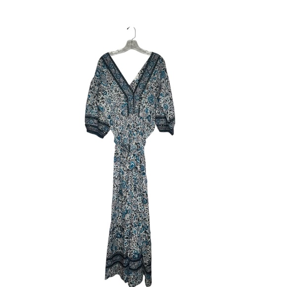 Poupette St. Barth Blue and White Floral Maxi Dress size M NWT - Picture 2 of 7